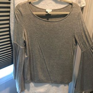 Neely Grey Flares Sleeve Top Size Medium